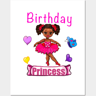 It’s my birthday Cute african American princess ballerina Posters and Art